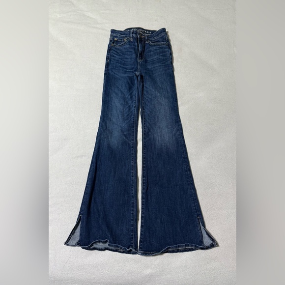 American Eagle Outfitters Denim - American Eagle Jeans Women's 00 Reg Blue Super High Rise Flare Stretch Denim